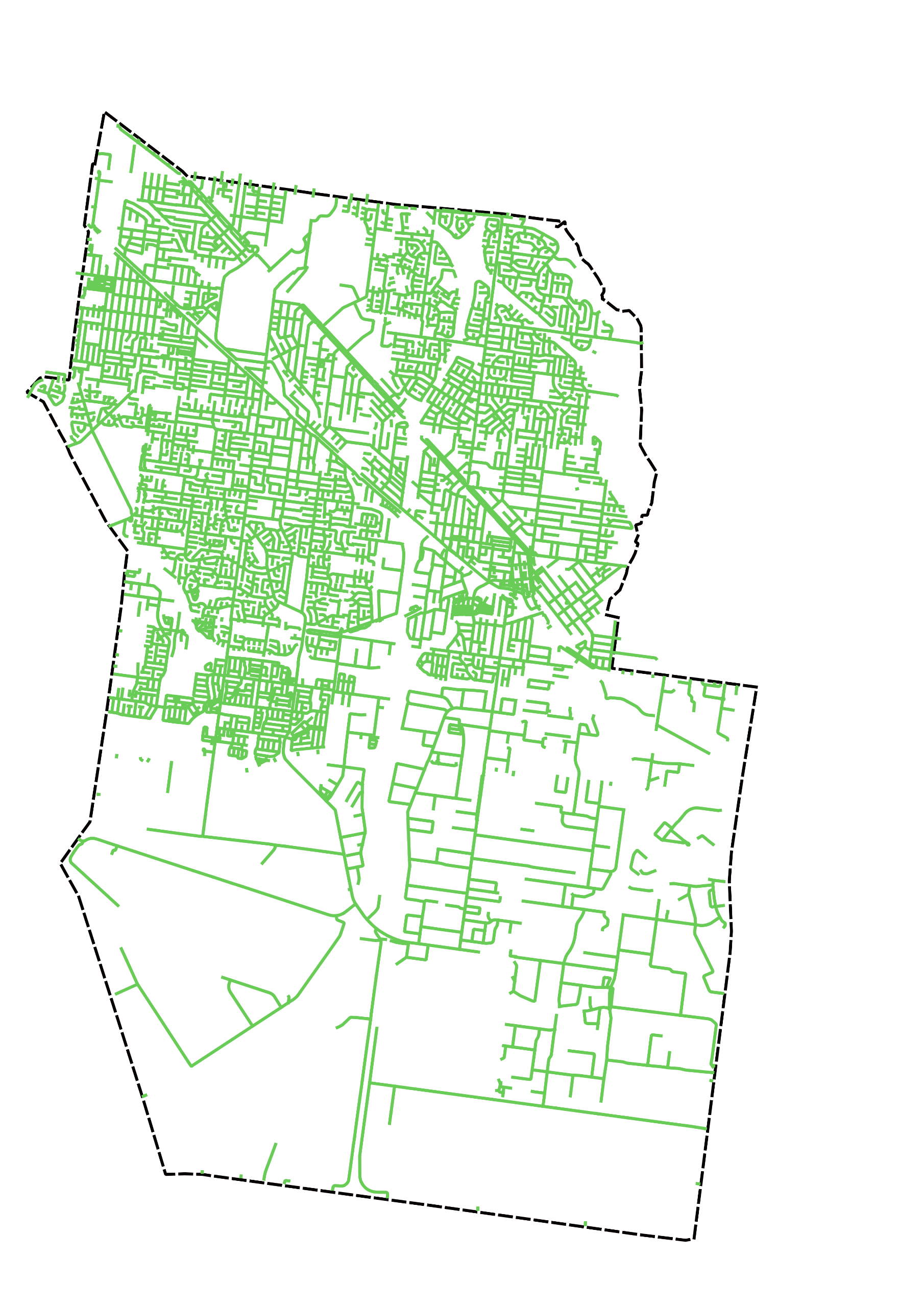 A map showing local roads and paths in the city of greater dandenong