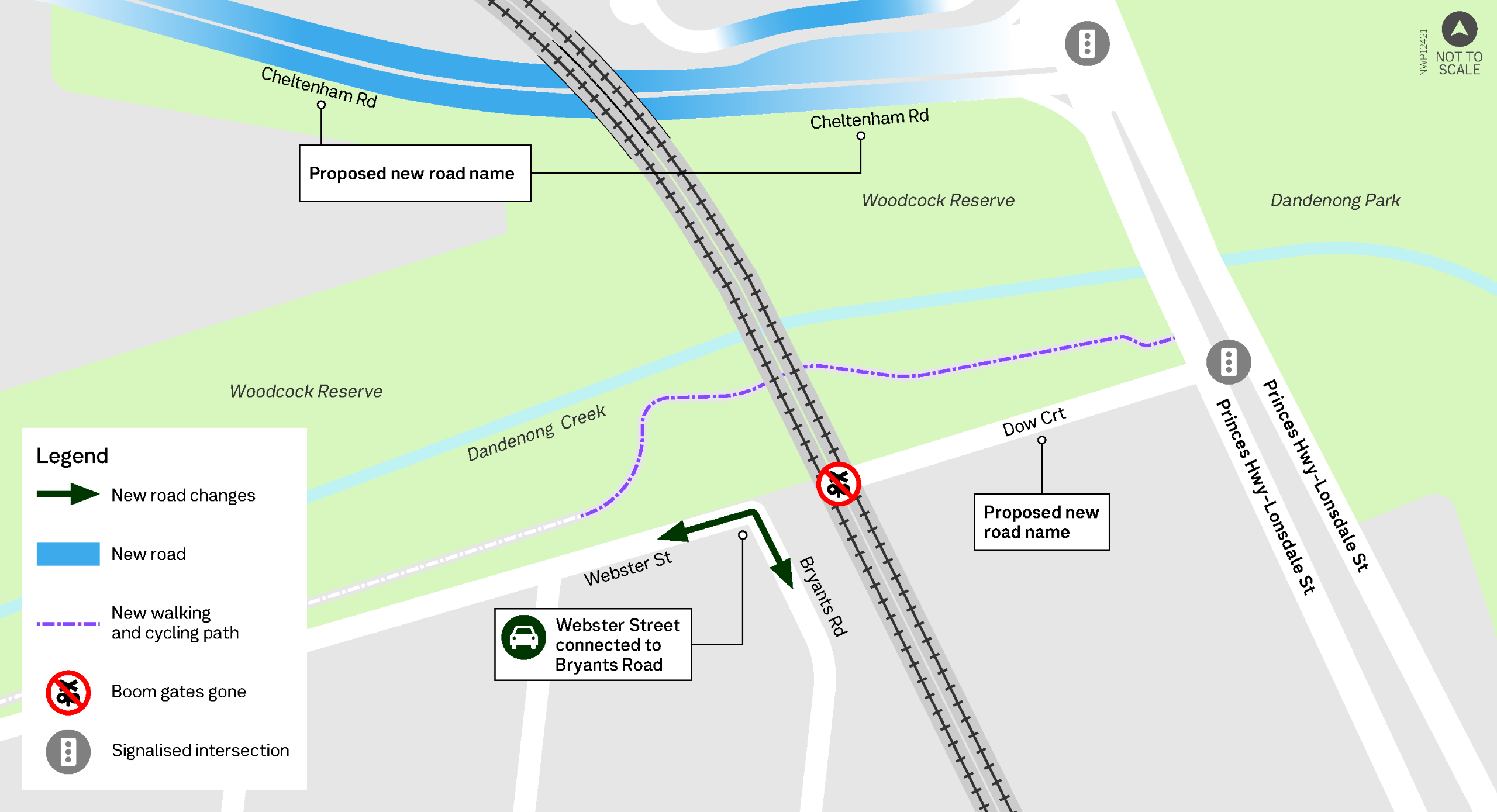 A map showing changes to the Webster Street and the proposed new naming sections
