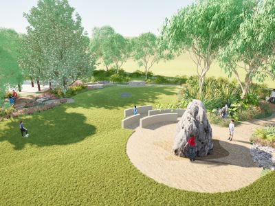 Sculptural sandstone rock